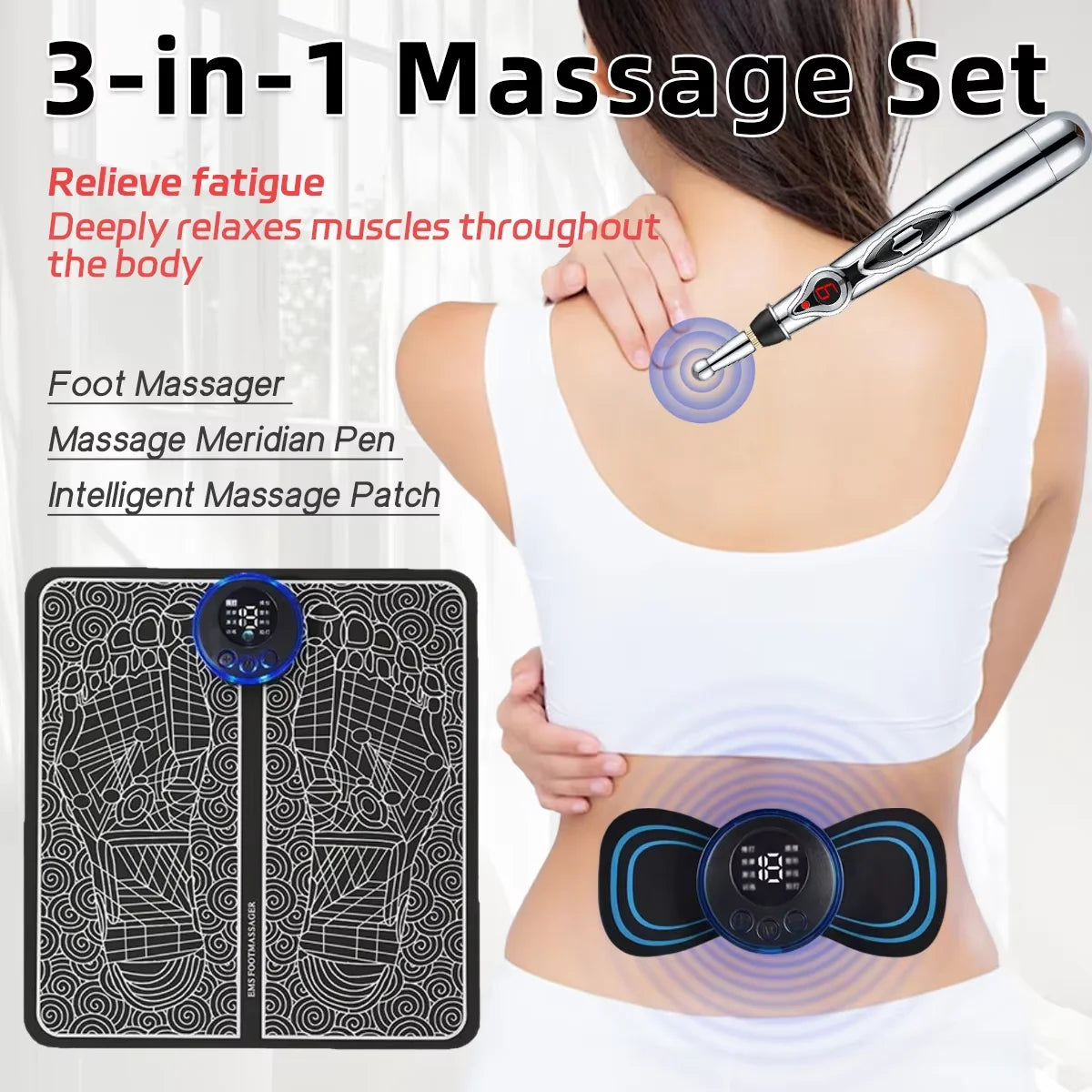 SELECTURA ®️3-in-1 Electric Massager Foot, Neck & Back